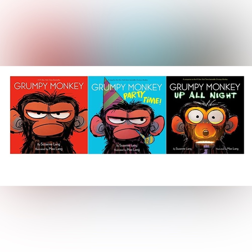 Grumpy Monkey 3 Books Set Grumpy Monkey, Monkey Party Time! & Up All Night